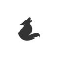 Coyote Logo Template vector icon illustration design. Coyote howling logo design mark. Coyote logo. Coyote icon.