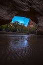 Coyote Natural Bridge Escalante Utah USA Fall Colors Royalty Free Stock Photo