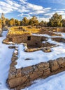 Coyote Village Stone Walls and Kivas Royalty Free Stock Photo