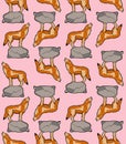 coyote wolf vector seamles pattern