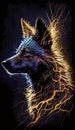 A coyote, wolf, wild dog illustration captures the essence of the majestic and fierce creature