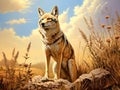 Ai Generated illustration Wildlife Concept of (1369) Coyotes