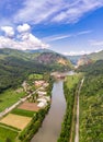 Cozia Monastery and Olt Valley near Calimanesti and Caciulata, R Royalty Free Stock Photo