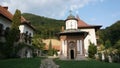 Turnu orthodox monastery settlement in summertime