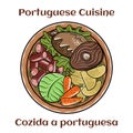 Cozido a portuguesa - traditional portuguese dish with pork, beef, chicken, potatoes, beans, carrots and cabbage