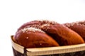 Cozonac, Kozunak or babka is a type of  sweet leavened bread, traditional to Romania and Bulgaria Royalty Free Stock Photo