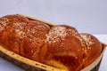 Cozonac, Kozunak or babka is a type of  sweet leavened bread, traditional to Romania and Bulgaria Royalty Free Stock Photo