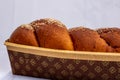 Cozonac, Kozunak or babka is a type of  sweet leavened bread, traditional to Romania and Bulgaria Royalty Free Stock Photo