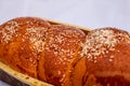 Cozonac, Kozunak or babka is a type of  sweet leavened bread, traditional to Romania and Bulgaria Royalty Free Stock Photo