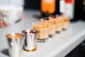 Cozonac shooters on a table Royalty Free Stock Photo