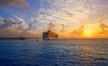 Cozumel island sunset cruise Riviera Maya Royalty Free Stock Photo