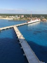 Cozumel, Mexico - 11/27/17 - Cruise ship passengers walking down the dock returning to their cruise ship Royalty Free Stock Photo