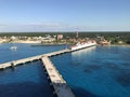 Cozumel, Mexico - 11/27/17 - Cruise ship passengers walking down the dock returning to their cruise ship Royalty Free Stock Photo