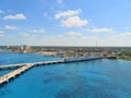 Cozumel, Mexico - 3/16/18 - Cruise ship passengers walking down the dock returning to their cruise ship Royalty Free Stock Photo