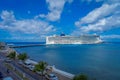 COZUMEL, MEXICO - MARCH 23, 2017: The beautiful cruise Norwegian Epic, in Cozumel Port visit the island
