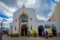 COZUMEL, MEXICO - MARCH 23, 2017: San Miguel Church is full of turist that made lose their original atractive