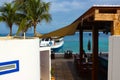 The bar or cafe at Cozumel port during one of the Western Caribbean cruises Royalty Free Stock Photo