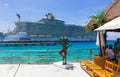 Cozumel, Mexico - May 04, 2018: Royal Carribean cruise ship Oasis of the Seas docked in the Cozumel port during one of Royalty Free Stock Photo