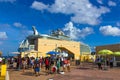 Cozumel, Mexico - May 04, 2018: Royal Carribean cruise ship Oasis of the Seas docked in the Cozumel port during one of Royalty Free Stock Photo