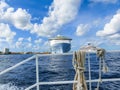 Cozumel, Mexico - May 04, 2018: Royal Carribean cruise ship Oasis of the Seas docked in the Cozumel port during one of Royalty Free Stock Photo