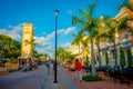 COZUMEL, MEXICO - NOVEMBER 09, 2017: Beautiful outdoor view of some tourists enjoying the city of Cozumel, surrounding Royalty Free Stock Photo