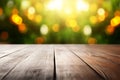 Cozy ambiance Wooden floor paired with a warm bokeh background