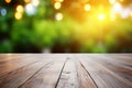 Cozy ambiance Wooden floor paired with a warm bokeh background