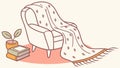 Cozy Armchair with Drapped Blanket for Ultimate Relaxation, vector design Generative AI Royalty Free Stock Photo
