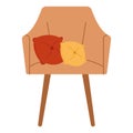 Cozy armchair with red and yellow cushions Vector Royalty Free Stock Photo