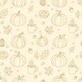 Cozy Autumn Harvest Seamless Pattern Royalty Free Stock Photo