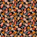 Cozy Autumn leaves. Vector illustration EPS 10 , seamless pattern background of Fall flower season ,Design for fashion Royalty Free Stock Photo