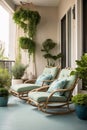 Cozy balcony view into a serene escape