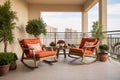 Cozy balcony view into a serene escape