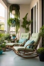 Cozy balcony view into a serene escape