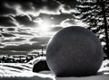 Cozy ball long shot sunset blackandwhite cinematic.