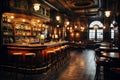 Cozy Bar interior vintage loft. Generate Ai