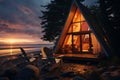 Cozy beach cabin. Generate Ai