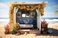 Tropical Beach Hut with Ocean View Royalty Free Stock Photo