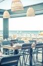 Cozy beach restaurant. Royalty Free Stock Photo