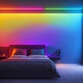 Cozy Bedroom Delight: Enhance Your Gaming Experience with Vibrant RGB Lighting
