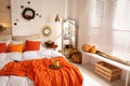 Cozy bedroom inspired by autumn colors