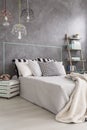 Cozy bedroom with touch of creativity Royalty Free Stock Photo