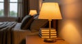 Cozy bedside lamp isolated on transparent background Royalty Free Stock Photo