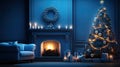 cozy blue christmas background