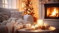 cozy blurred holiday home interior Royalty Free Stock Photo