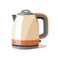 Cozy Brewing: Cartoon Style Electric Kettle - Vector Illustration
