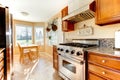 Cozy bright kitchen room with dining area Royalty Free Stock Photo