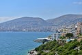 Cozy buildings on seaside of Mediterranean Royalty Free Stock Photo