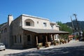 A cozy cafe with a beautiful design in a resort town on the island of Crete