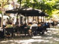 Cafe restaurant street Europe city People lifestyle outdoor Blur Background Royalty Free Stock Photo